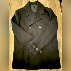 H&M men’s black overcoat size US 46R